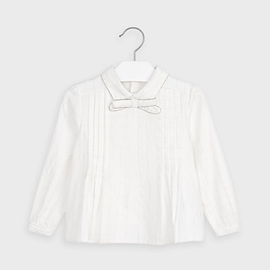 Bluse Kragen Schleife Madchen Rohweiss Mayoral
