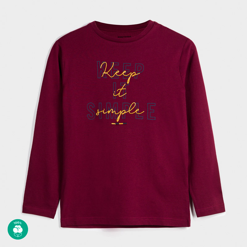 Bluza Maneca Lunga Basic Baiat Burgundi Mayoral
