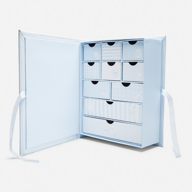 Caja Recuerdos Bebé Mayoral Azul - Con Compartimentos Para Guardar Objetos Especiales - Estampado Lunares