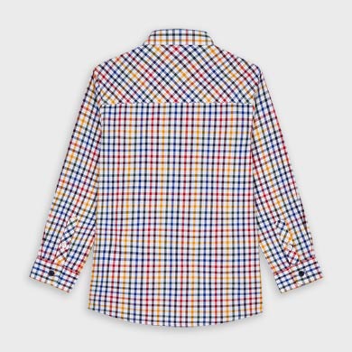 Camicia Manica Lunga Quadri Multicolor Bambino Blu Navy Mayoral