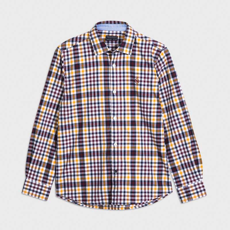 Camicia Manica Lunga Quadri Multicolor Ragazzo Blu Navy Mayoral