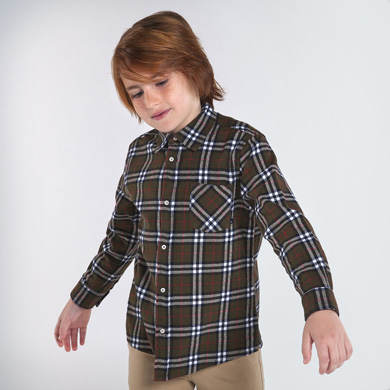 Camicia Manica Lunga Quadri Ragazzo Aceituna Mayoral