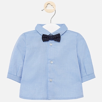 Camisa Manga Comprida Laco Bebe Recem Nascido Celeste Mayoral