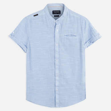 Camisa Manga Corta Cuello Mao Nino Celeste Mayoral