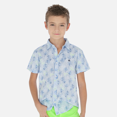 Camisa Manga Corta Estampada Nino Estampado Palmeras Mayoral