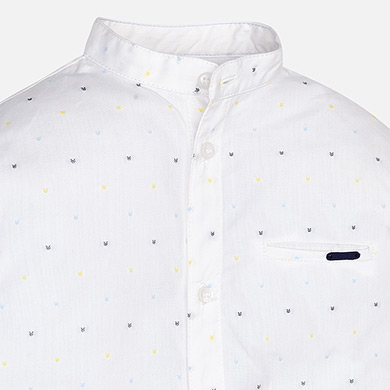 Camisa Manga Larga Cuello Mao Nino Blanco Mayoral