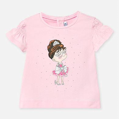 Camiseta Manga Corta Muneca Bebe Nina Rosa Mayoral