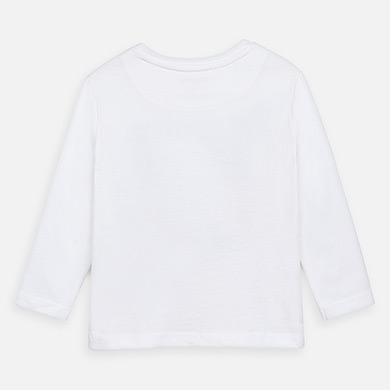 Camiseta Manga Larga Dibujo Nino Blanco Mayoral