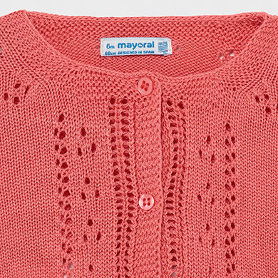 Cardigan Tricot Bebe Fille Corail Mayoral