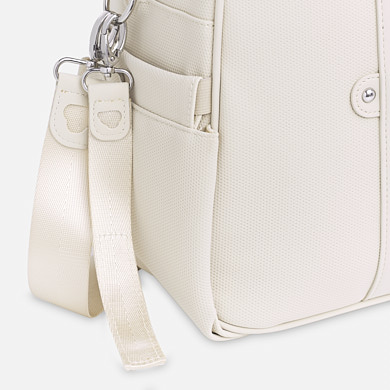 beige changing bag