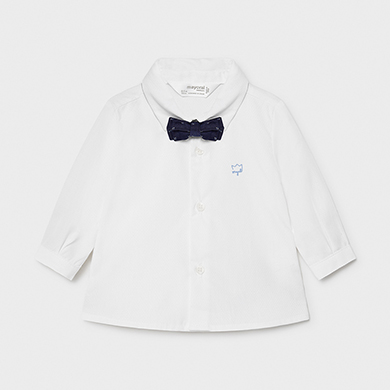 Chemise Manche Longue Nœud Papillon Nouveau Ne Garcon Blanc Mayoral