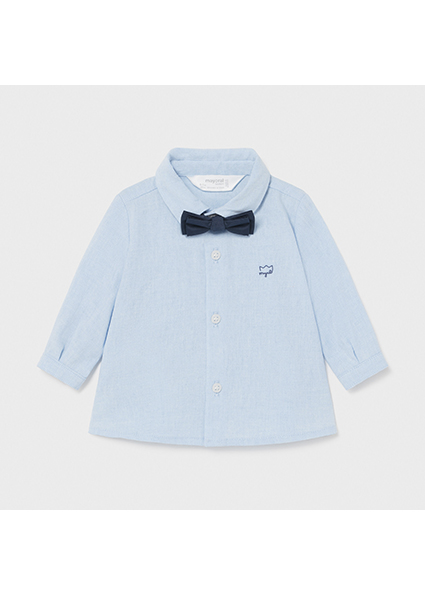 Chemise Manche Longue Nœud Papillon Nouveau Ne Garcon Aqua Mayoral