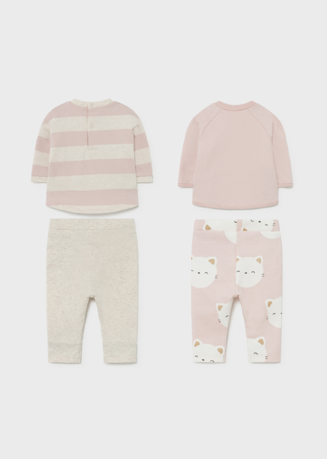 Conjunto ECOFRIENDS 4 piezas recién nacido niña Dusty pink Mayoral