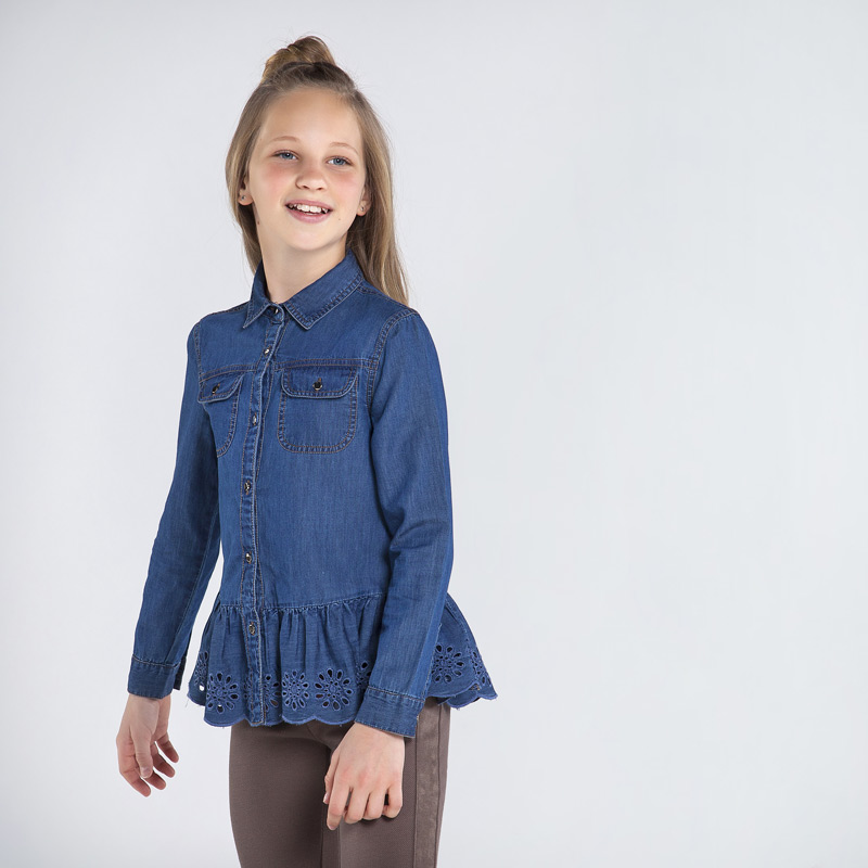 girls denim blouse