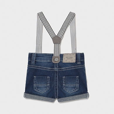 baby boy denim shorts with suspenders