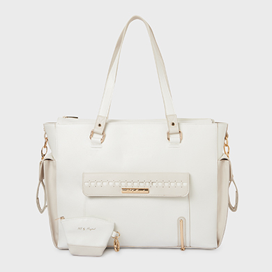 white leather changing bag