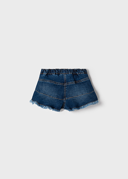 ruffled denim shorts