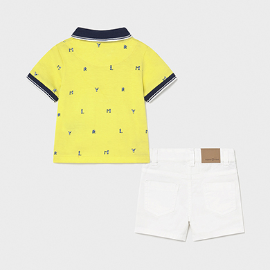 Ensemble Bermuda Polo Bebe Garcon Blanc Mayoral