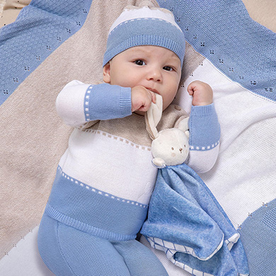 Ensemble Guetre Tricot Ecofriends Nouveau Ne Garcon Bleu Ciel Mayoral