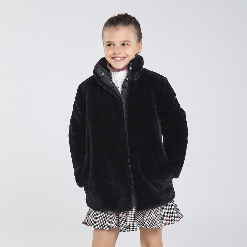 Fell Mantel Madchen Schwarz Mayoral