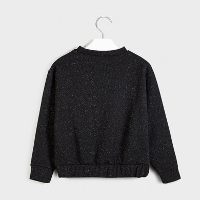 Fleece sweatshirt for girl Negro lurex | Mayoral Fleece sweatshirt for girl Negro lurex | Mayoral