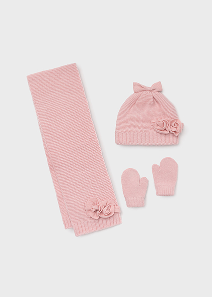 ladies pink hat and scarf set