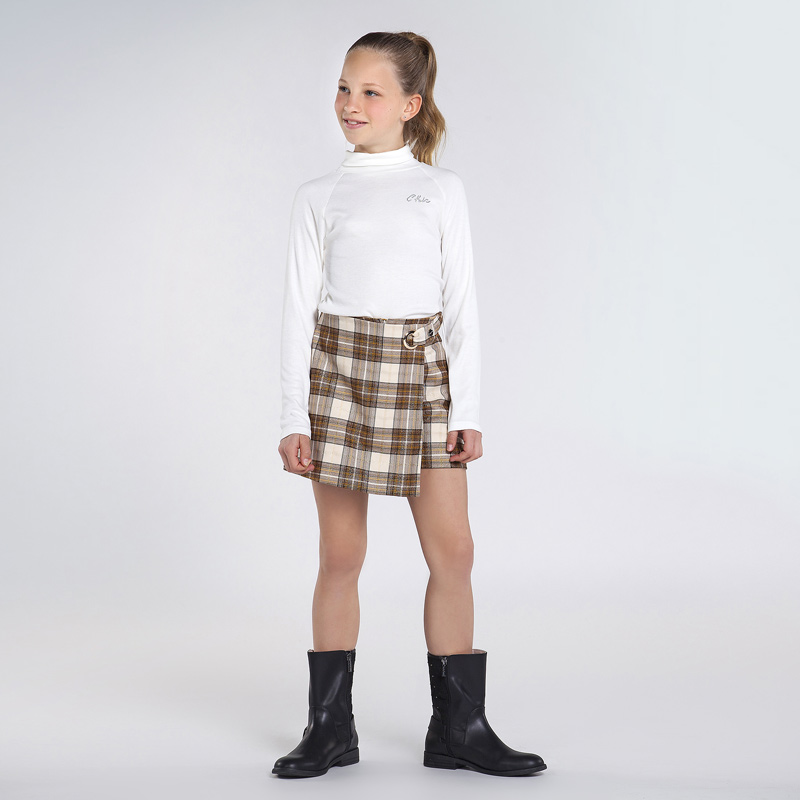 Gonna Pantalone Quadri Ragazza Senape Mayoral