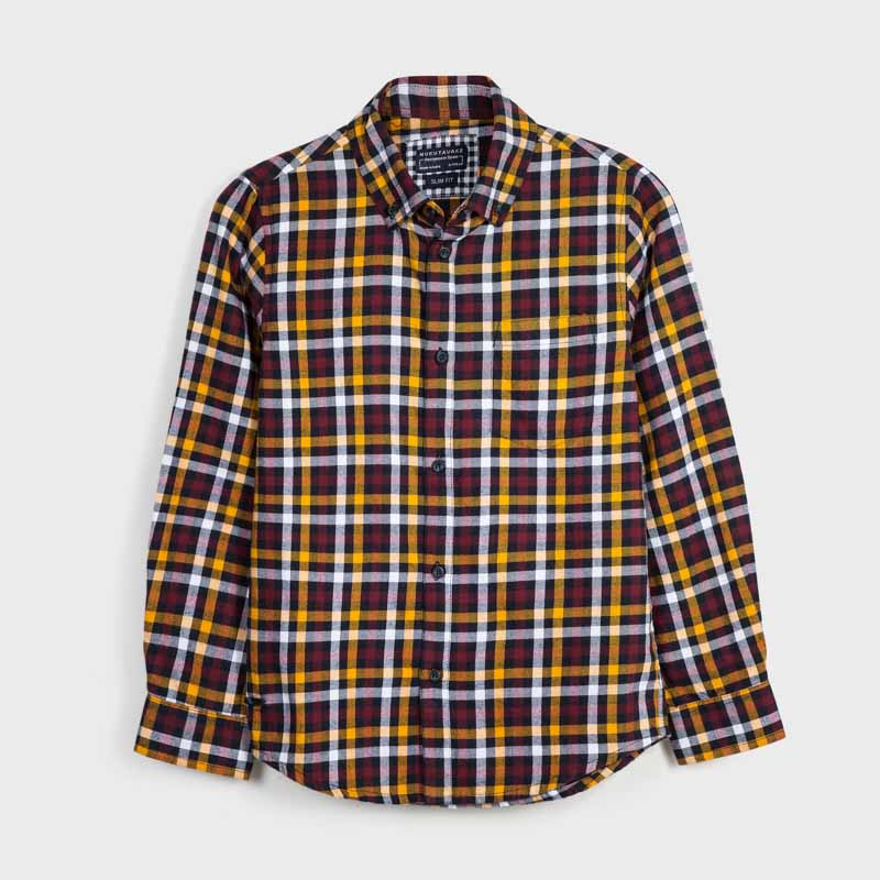 Hemd Flanell Karos Jungen Burgund Mayoral