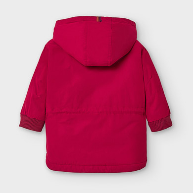 burgundy hooded coat