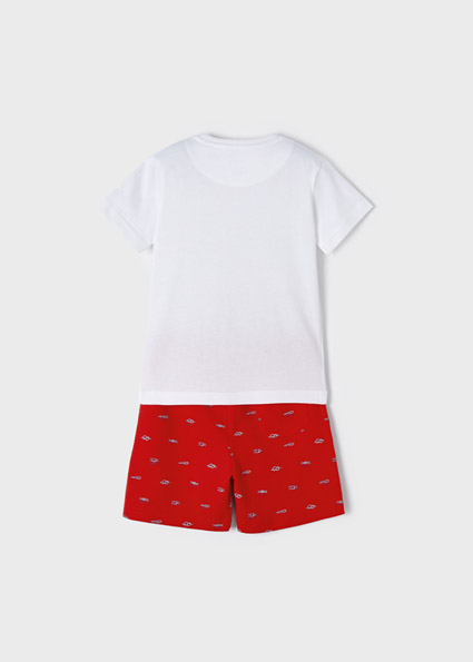 White and red shorts Clearance