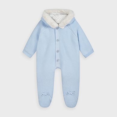 knitted baby pram suit