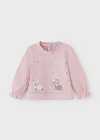 Koszulka ECOFRIENDS dla niemowlęcia dziewczynki Różowy