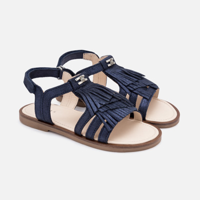 girls leather flip flops