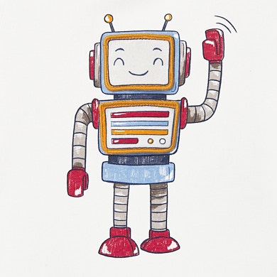 Maglietta Manica Lunga Play With Robot Bimbo Panna Mayoral