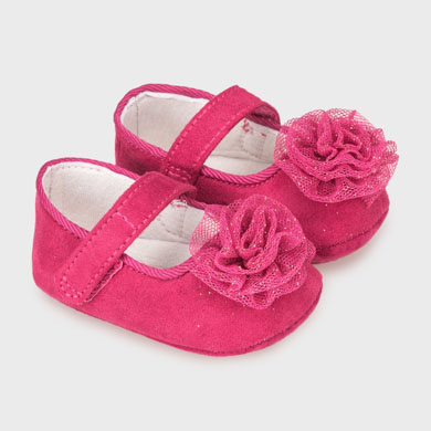 Mary Jane shoes for newborn girl Claret 