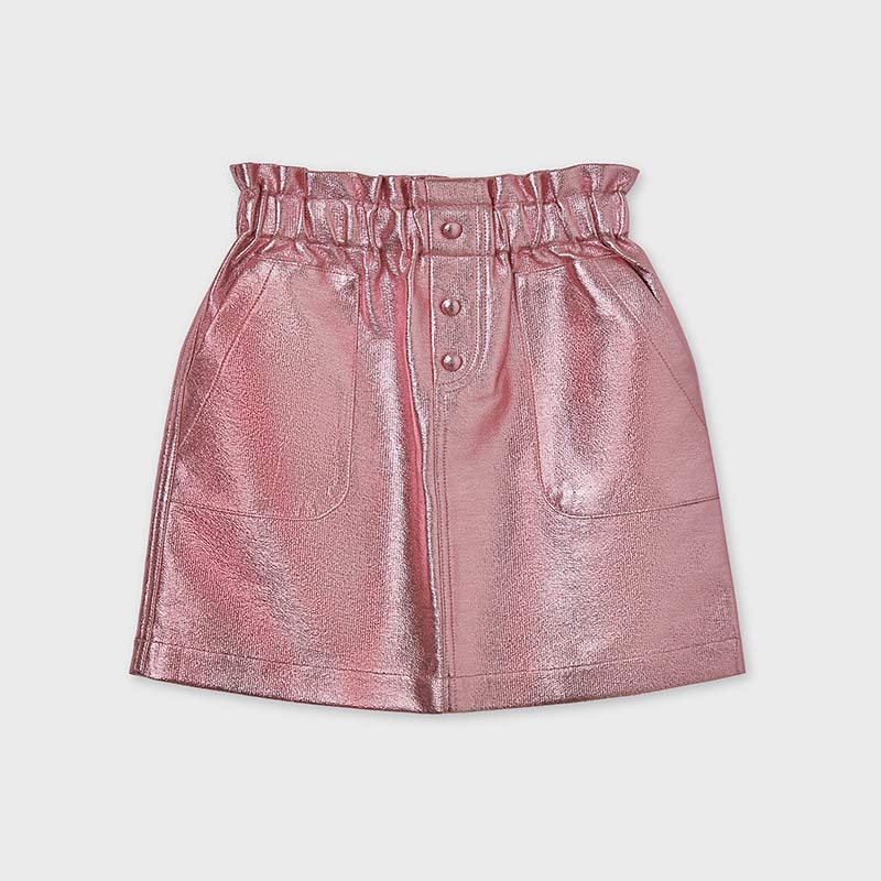 pink metallic skirt and top