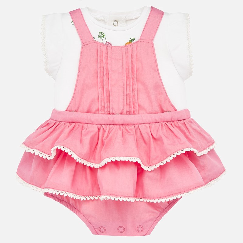 Overall Set Newborn Baby Girl Flower Print Mayoral