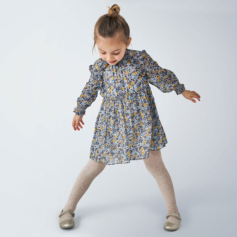 patterned chiffon dress