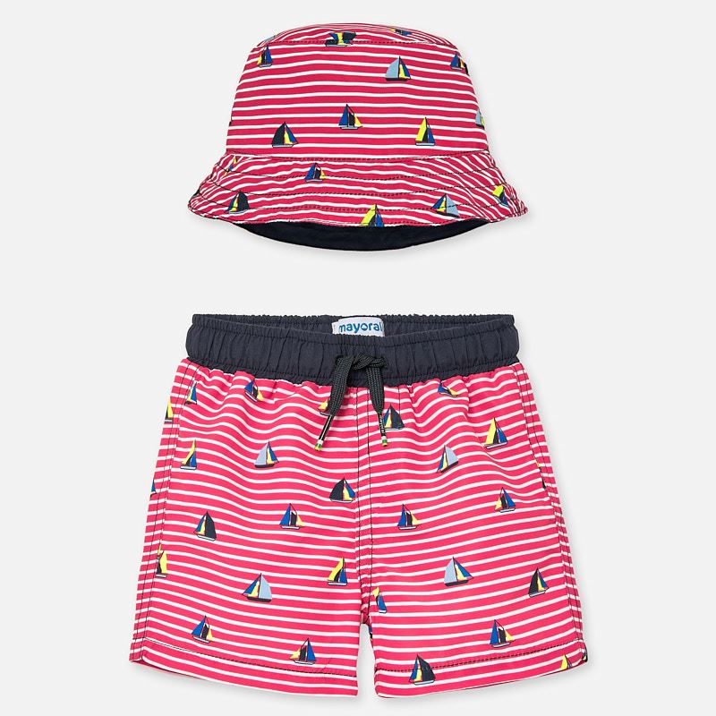 baby boy swimsuit and hat