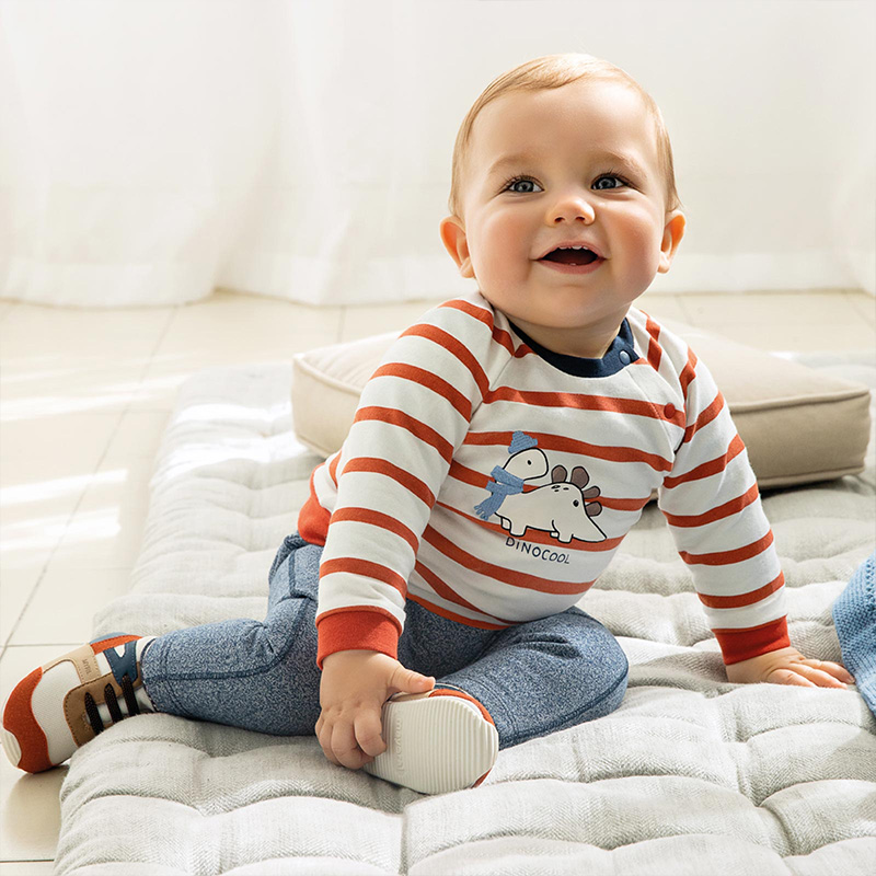 Patterned Set For Newborn Boy Terracotta Mayoral