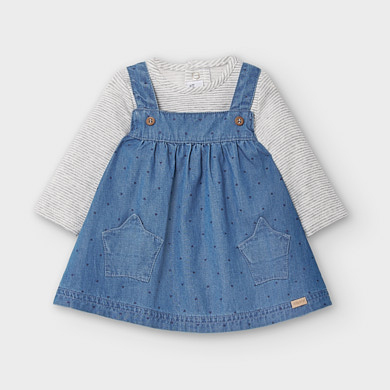 long sleeve pinafore dress