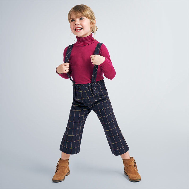 plaid pants with suspenders