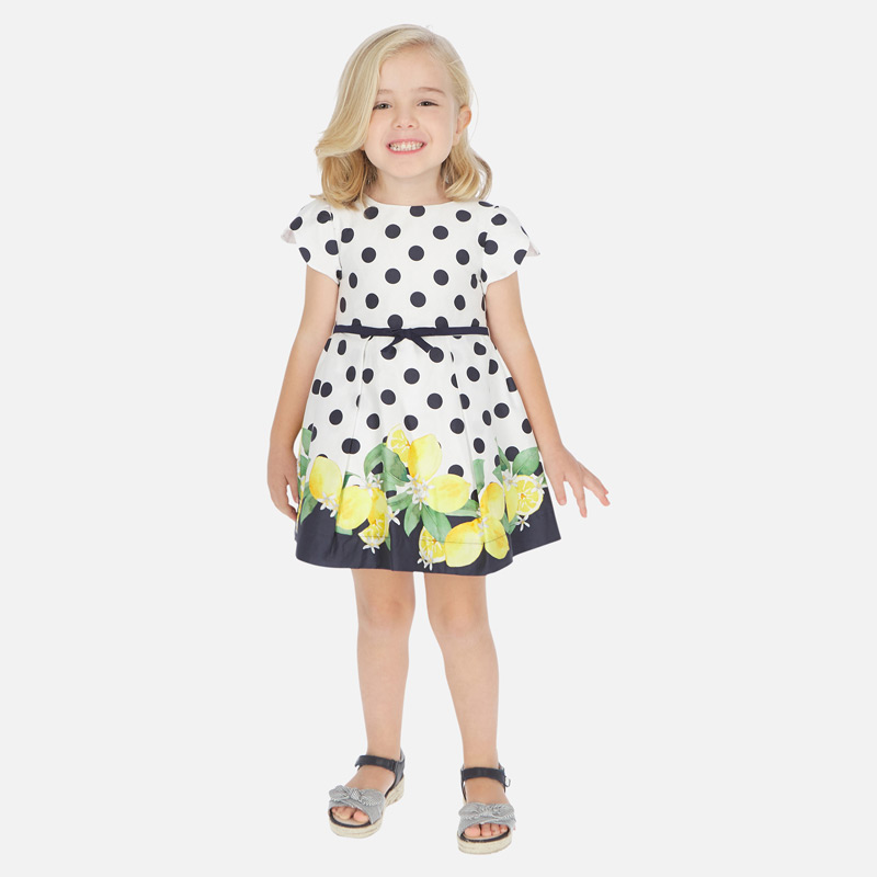 navy blue dress with lemons