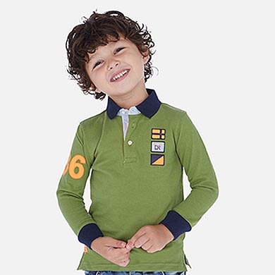 Polo Manga Larga Apliques Nino Selva Mayoral