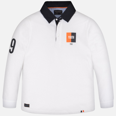 Polo Manga Larga Combinado Nino Blanco Mayoral