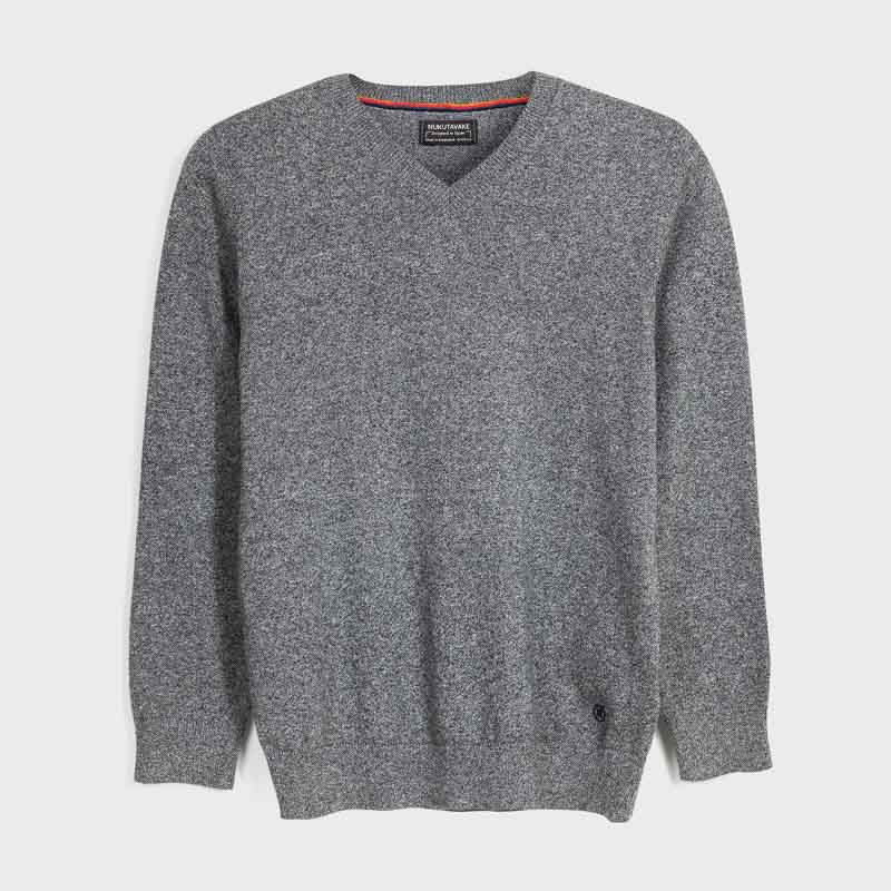 Pullover Baumwolle Basic V Ausschnitt Teenager Jungen Grau Grind Mayoral