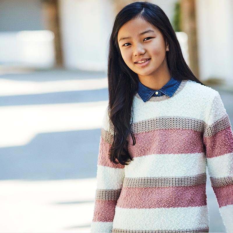 Pullover Streifen Madchen Rohweiss Mayoral