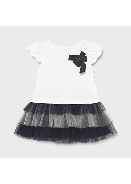 Robe Combinee Et Tulle Bebe Fille Marine Mayoral