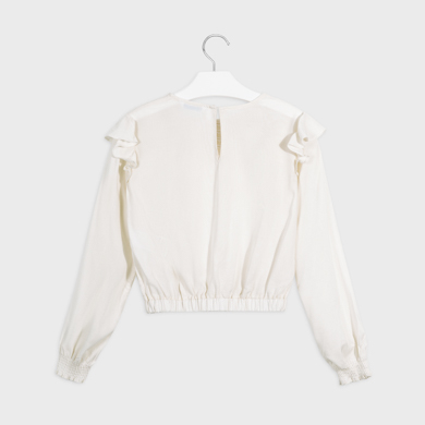 girls white ruffle blouse