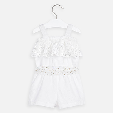 Salopeta Brodata Fetita Off White Mayoral